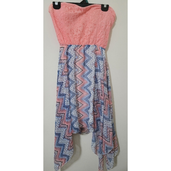 Aztec Printed Back Cutout Strapless Dress 👗😍 (L) (Coral) - Picture 1 of 4